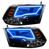 Oracle 09-17 RAM 1500 TRX/SLT Quad Pre-Assembled Headlights - Blk Housing - ColorSHIFT thumbnail 4