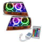 Oracle 99-04 Jeep Grand Cherokee SMD HL - Black - ColorSHIFT w/ Simple Controller thumbnail 1