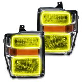 Oracle 08-10 Ford F250/350 Pre-Assembled Halo Headlights - Chrome Housing - ColorSHIFT thumbnail 5
