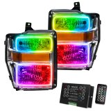 Oracle 08-10 Ford F250 Pre-Assembled Halo Headlights - Chrome Housing - w/ 2.0 Controller thumbnail 1