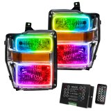 Oracle 08-10 Ford F250 Pre-Assembled Halo Headlights - Chrome Housing - w/ 2.0 Controller thumbnail 2