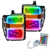 Oracle 08-10 Ford F250 Pre-Assembled Halo Headlights Chrome Housing- w/Simple Controller thumbnail 2