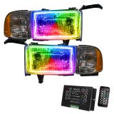 Oracle 94-02 Dodge Ram Pre-Assembled Halo Headlights - ColorSHIFT w/ 2.0 Controller thumbnail 1