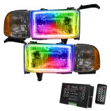 Oracle 94-02 Dodge Ram Pre-Assembled Halo Headlights - ColorSHIFT w/ 2.0 Controller thumbnail 2
