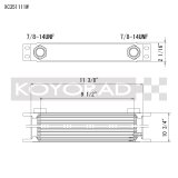 Koyo 35 Row Oil Cooler 11.25in x 11in x 2in (-10AN ORB provisions) thumbnail 1