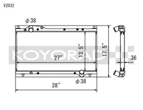 Koyo 91-05 Acura NSX 3.0/3.2L (MT) Radiator thumbnail 2