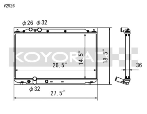 Koyo 06-11 Honda Civic Si 2.0L Coupe/Sedan (MT) Radiator thumbnail 3