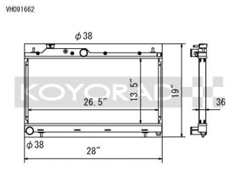 Koyo 08-15 Subaru WRX / STI 05-09 Subaru Legacy GT 2.5L (MT / w/ Filler Neck) Radiator thumbnail 1