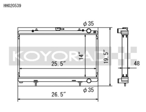 Koyo 89-94 Nissan 240SX S13 2.4L KA24E/DE (MT) Radiator thumbnail 4