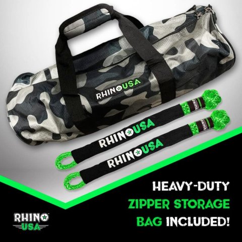 Rhino USA 7/8In X 30Ft Kinetic Rope Recovery Kit W/Soft Shackles (Green) thumbnail 2