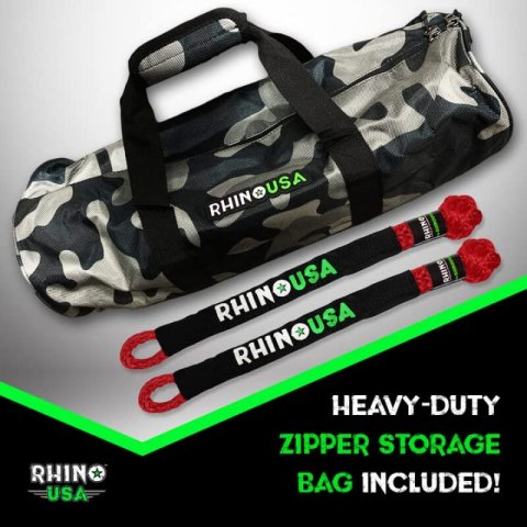 Rhino USA 7/8In X 30Ft Kinetic Rope Recovery Kit W/Soft Shackles (Red) thumbnail 2