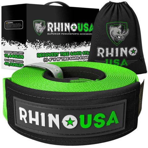 Rhino USA Recovery Tree Saver Strap 4Inx10Ft (Green) thumbnail 1