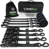 Rhino USA Heavy Duty Ratchet Tie-Down 4-Pack Black 1.6In X 15Ft thumbnail 1