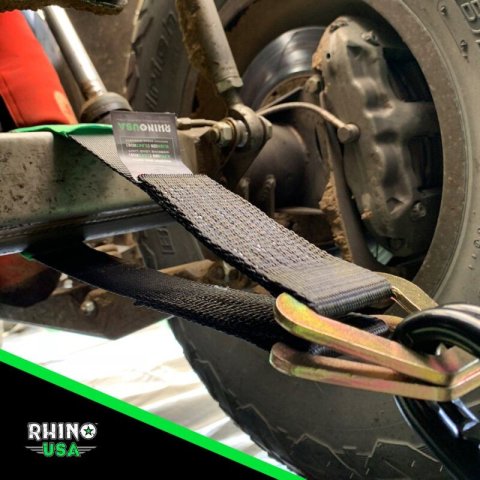 Rhino USA Axle Tie Down Straps (4-Pack) 2In X 38In - Black thumbnail 4