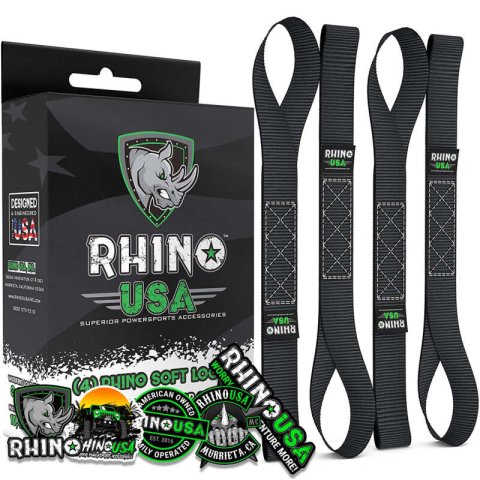 Rhino USA Soft Loops Motorcycle Tie-Down Set 4-Pack Black thumbnail 1