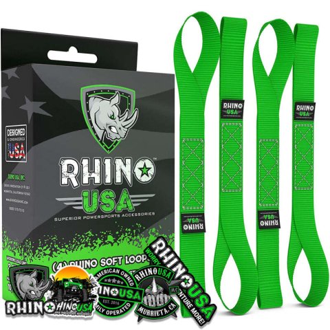 Rhino USA Soft Loops Motorcycle Tie-Down Set 4-Pack Green thumbnail 1