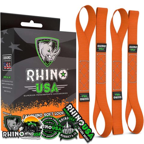 Rhino USA Soft Loops Motorcycle Tie-Down Set 4-Pack Orange thumbnail 7