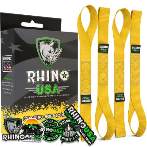 Rhino USA Soft Loops Motorcycle Tie-Down Set 4-Pack Yellow thumbnail 1