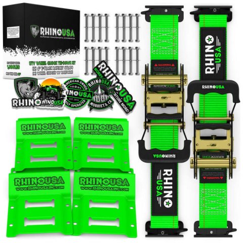 Rhino USA UTV Wheel Chock Tie-Down Kit (2-Wheel Kit) (Green) thumbnail 1