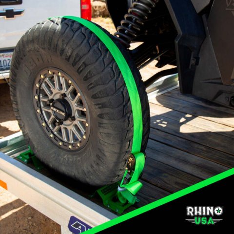 Rhino USA UTV Wheel Chock Tie-Down Kit (2-Wheel Kit) (Green) thumbnail 4