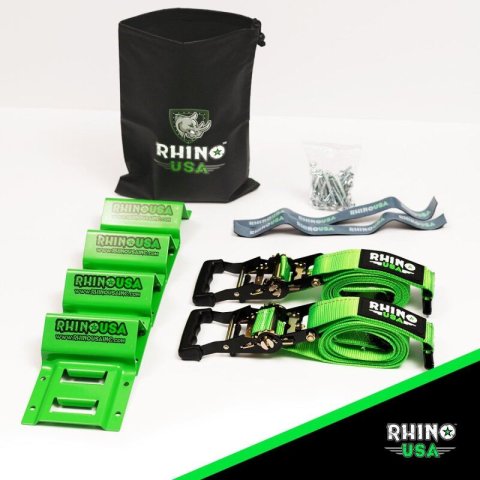 Rhino USA UTV Wheel Chock Tie-Down Kit (2-Wheel Kit) (Green) thumbnail 5