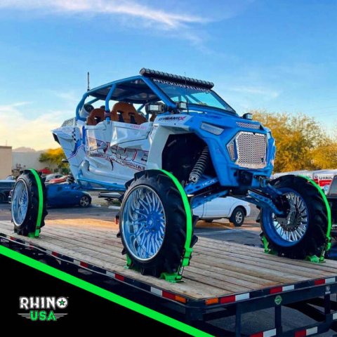 Rhino USA UTV Wheel Chock Tie-Down Kit (4-Wheel Kit) (Green) thumbnail 6