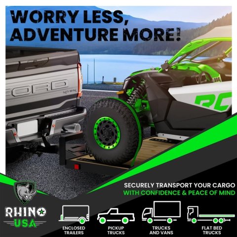 Rhino USA 8Ft E-Track Tie-Down Rails, Black (4 Pack) thumbnail 4