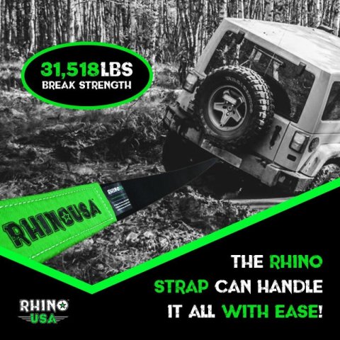 Rhino USA 20Ft Tow Strap/Shackles Combo thumbnail 2