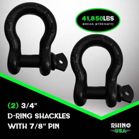 Rhino USA 20Ft Tow Strap/Shackles Combo thumbnail 6