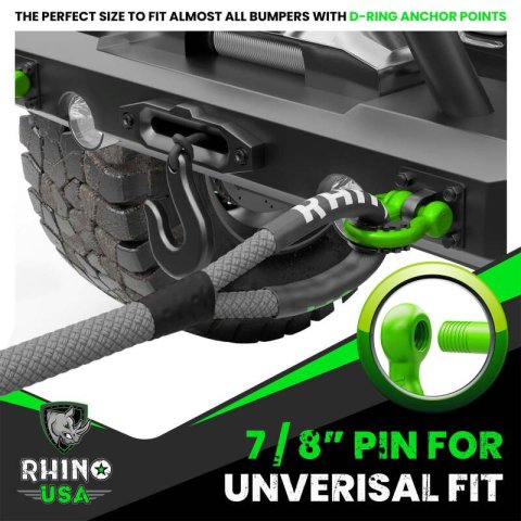 Rhino USA 3/4In D-Ring Shackle Set (2-Pack) Matte Black thumbnail 2