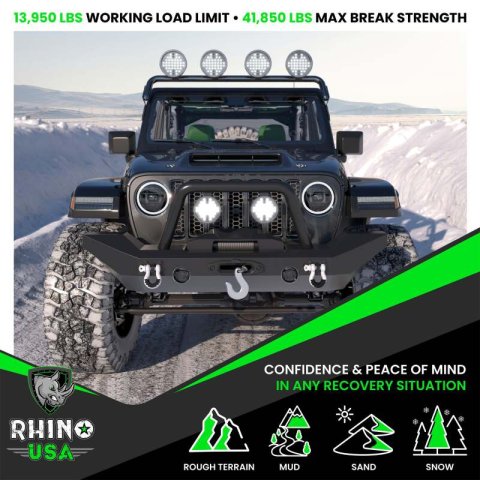 Rhino USA 3/4In D-Ring Shackle Set (2-Pack)(Red) thumbnail 7