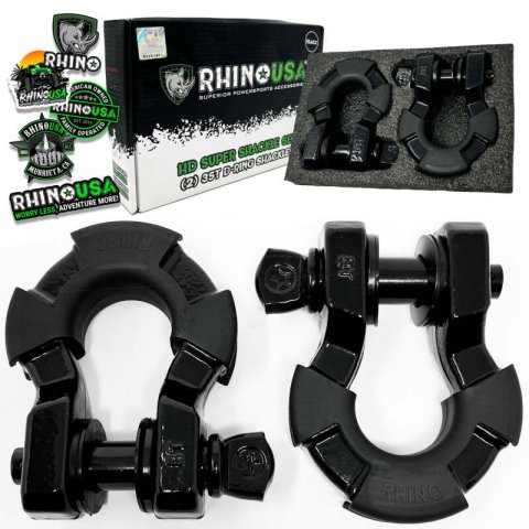 Rhino USA 8T Super Shackle 2-Pack (Black) thumbnail 1