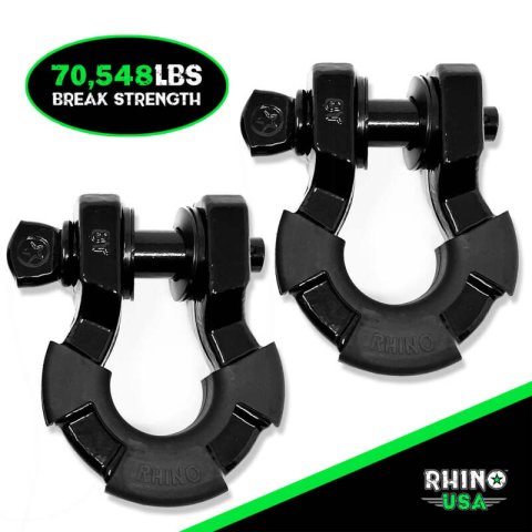 Rhino USA 8T Super Shackle 2-Pack (Black) thumbnail 2