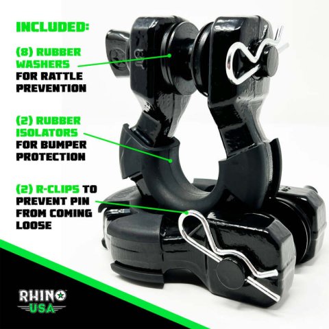 Rhino USA 8T Super Shackle 2-Pack (Black) thumbnail 3