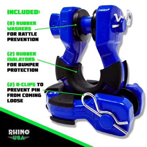 Rhino USA 8T Super Shackle 2-Pack (Blue) thumbnail 2