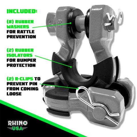Rhino USA 8T Super Shackle 2-Pack (Gray) thumbnail 2