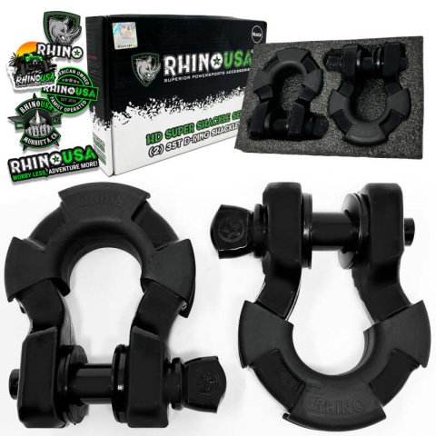 Rhino USA 8T Super Shackle 2-Pack (Matte Black) thumbnail 1