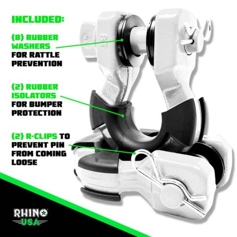 Rhino USA 8T Super Shackle 2-Pack (White) thumbnail 2
