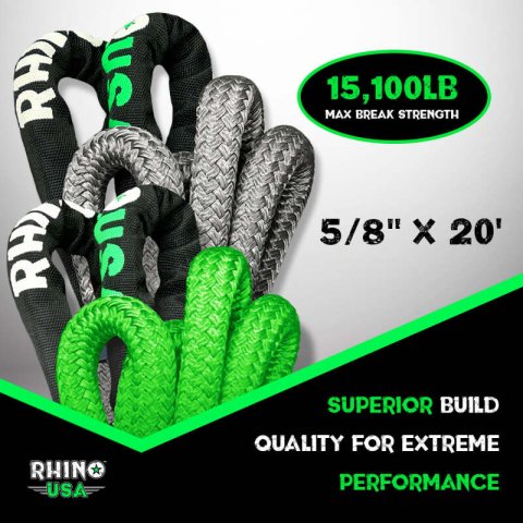 Rhino USA Kinetic Energy Recovery Rope (5/8In X 20Ft) Gray thumbnail 4