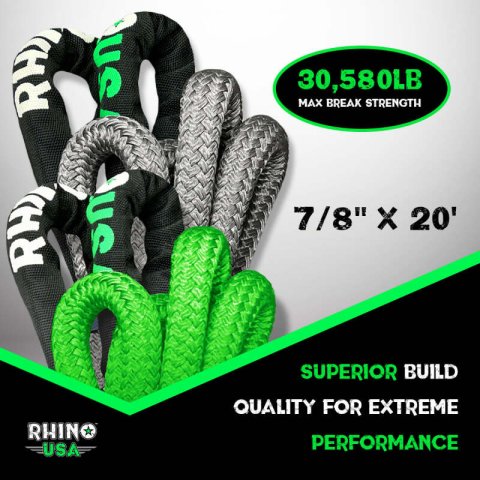 Rhino USA Kinetic Energy Recovery Rope (7/8In X 20Ft) Green thumbnail 7