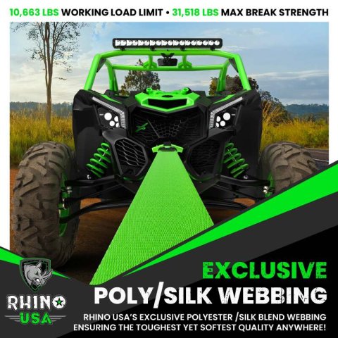 Rhino USA Recovery Tow Strap 3Inx20Ft (Green) thumbnail 2