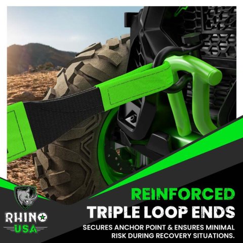 Rhino USA Recovery Tow Strap 3Inx20Ft (Green) thumbnail 6
