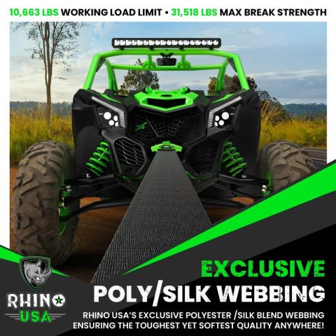 Rhino USA Recovery Tree Saver Strap 3Inx8Ft (Black) thumbnail 4