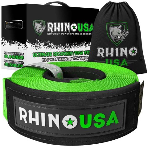 Rhino USA Recovery Tree Saver Strap 3Inx8Ft (Green) thumbnail 1