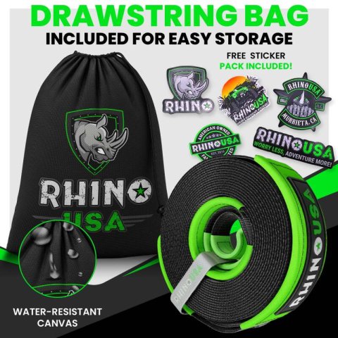 Rhino USA Recovery Tree Saver Strap 4Inx10Ft (Black) thumbnail 2