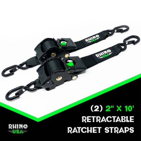 Rhino USA Retractable Ratchet Straps (2Pk 2Inx10Ft) Blue thumbnail 5