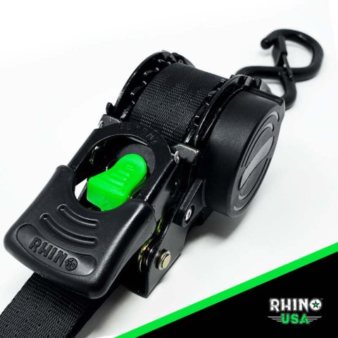 Rhino USA Retractable Ratchet Straps (4Pk 1Inx10Ft) (Gray) thumbnail 7