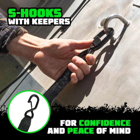 Rhino USA Retractable Transom Straps (2 Pack-Black) thumbnail 3