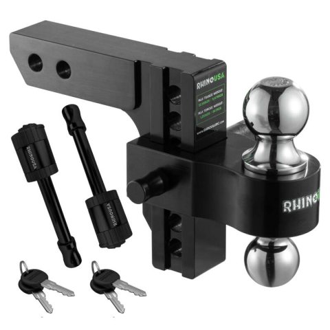 Rhino USA 6In Heavy Duty Drop Hitch - 2In (Black) thumbnail 1