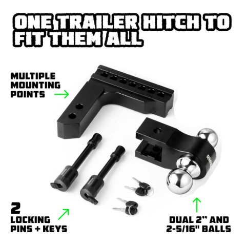 Rhino USA 6In Heavy Duty Drop Hitch - 2In (Black) thumbnail 3